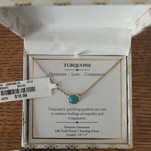 Shviam Gold Necklace with Turquoise Gemstone